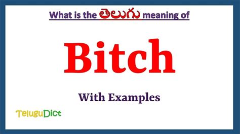 meaning of bitch in telugu|How to say bitch in Telugu .